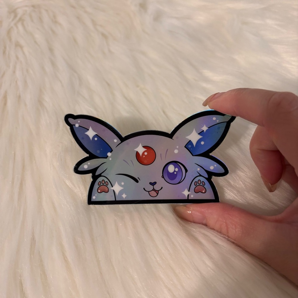 New Michelle Coffee Espeon Pokemon Holographic Sticker